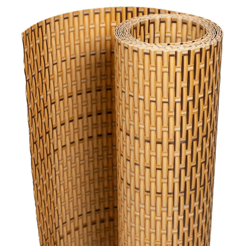 vidaXL Gartenzaun Balkon-Sichtschutz Hellbraun 300x100 cm Poly Rattan, (1-St)