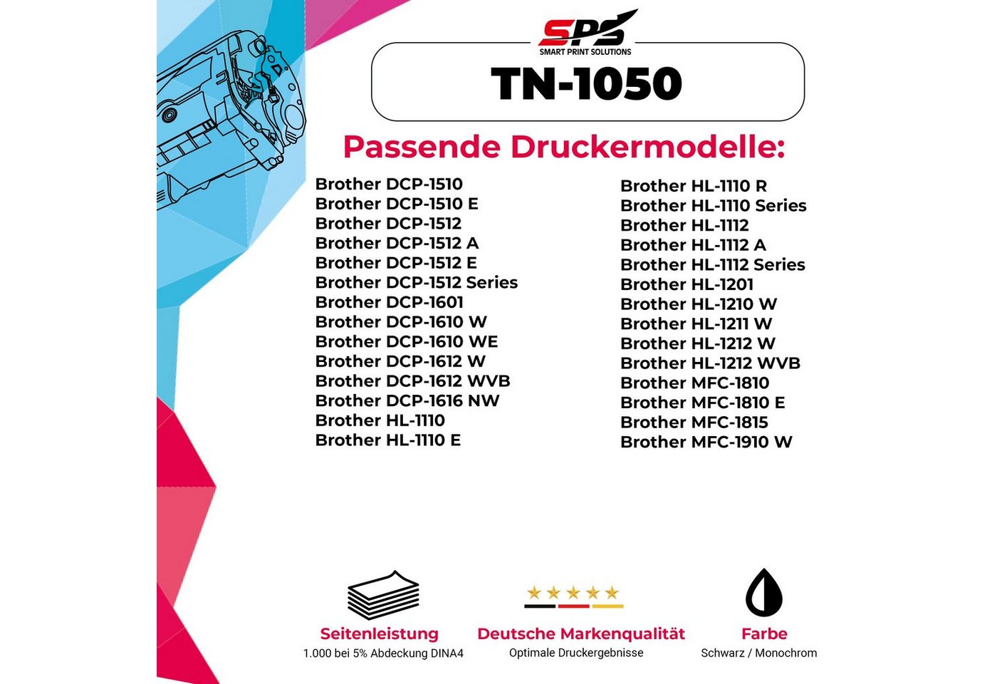 Thumbnail - SPS Tonerkartusche Kompatibel für Brother HL 1210WVBP (HL1210WVBPZW1), (1er Pack)