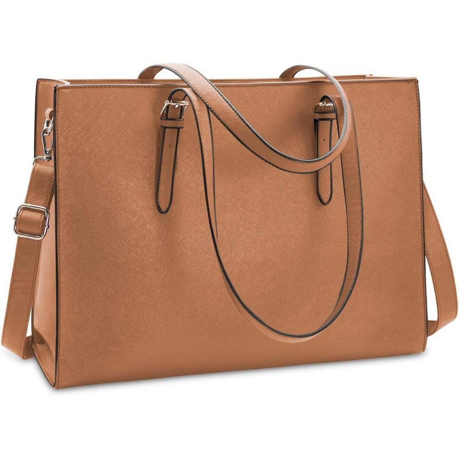 LuxusKollektion Handtasche Große Damen Handtasche Schwarz Leder Umhängetasche Business Laptop