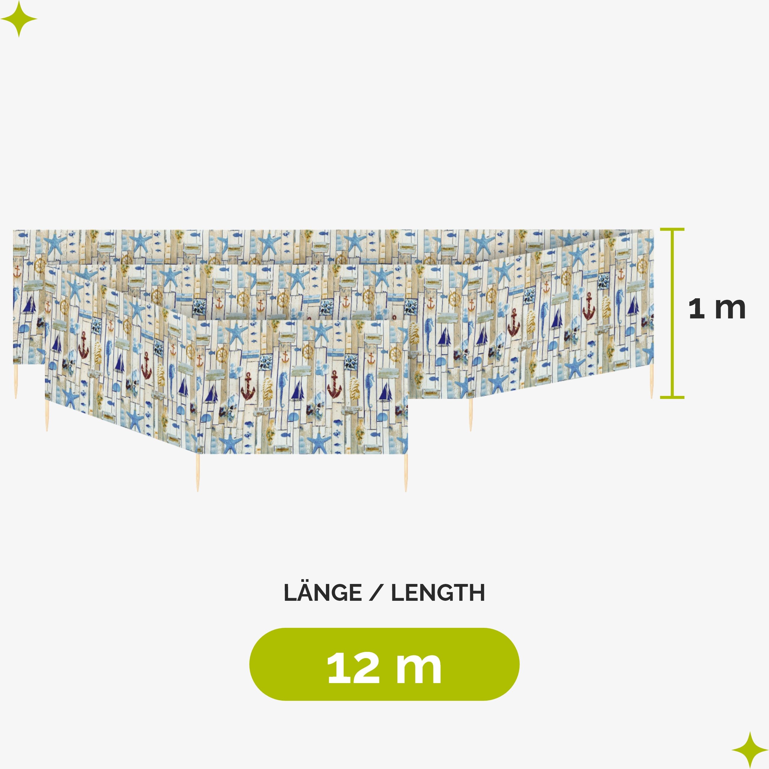 Garronda Windschutz Strand Sichtschutz 12m lang günstig online kaufen