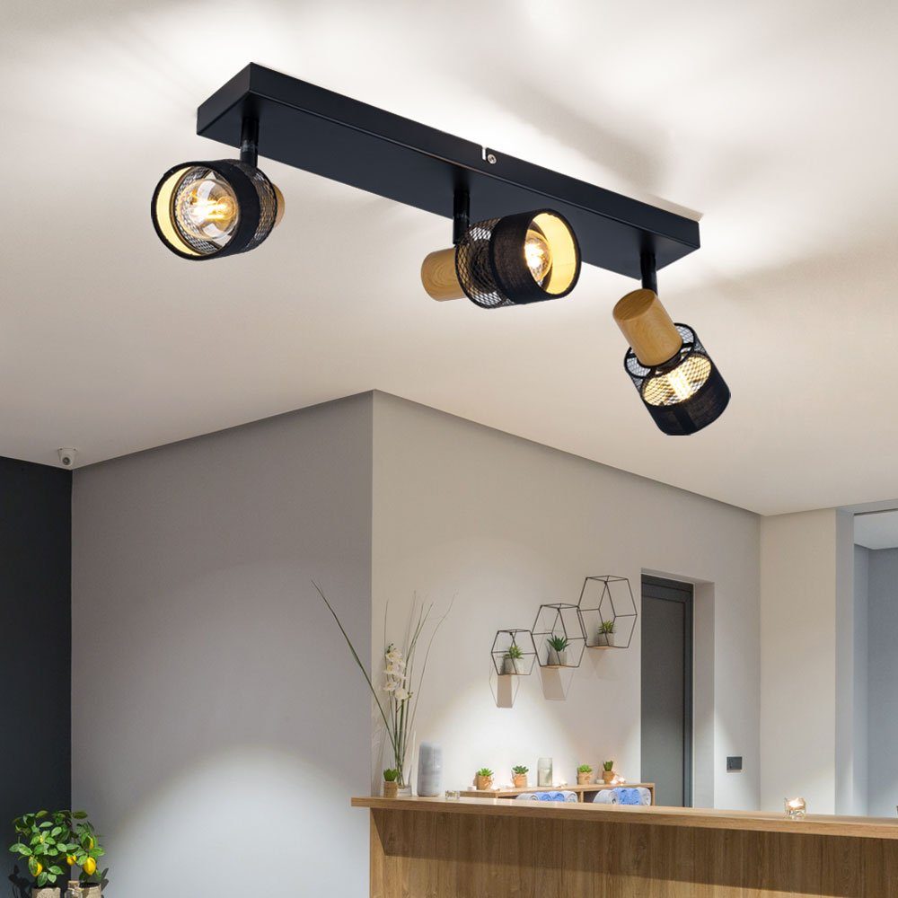WOFI Deckenleuchte, Leuchtmittel nicht inklusive, Deckenlampe Spotleuchte Holz Esszimmerlampe