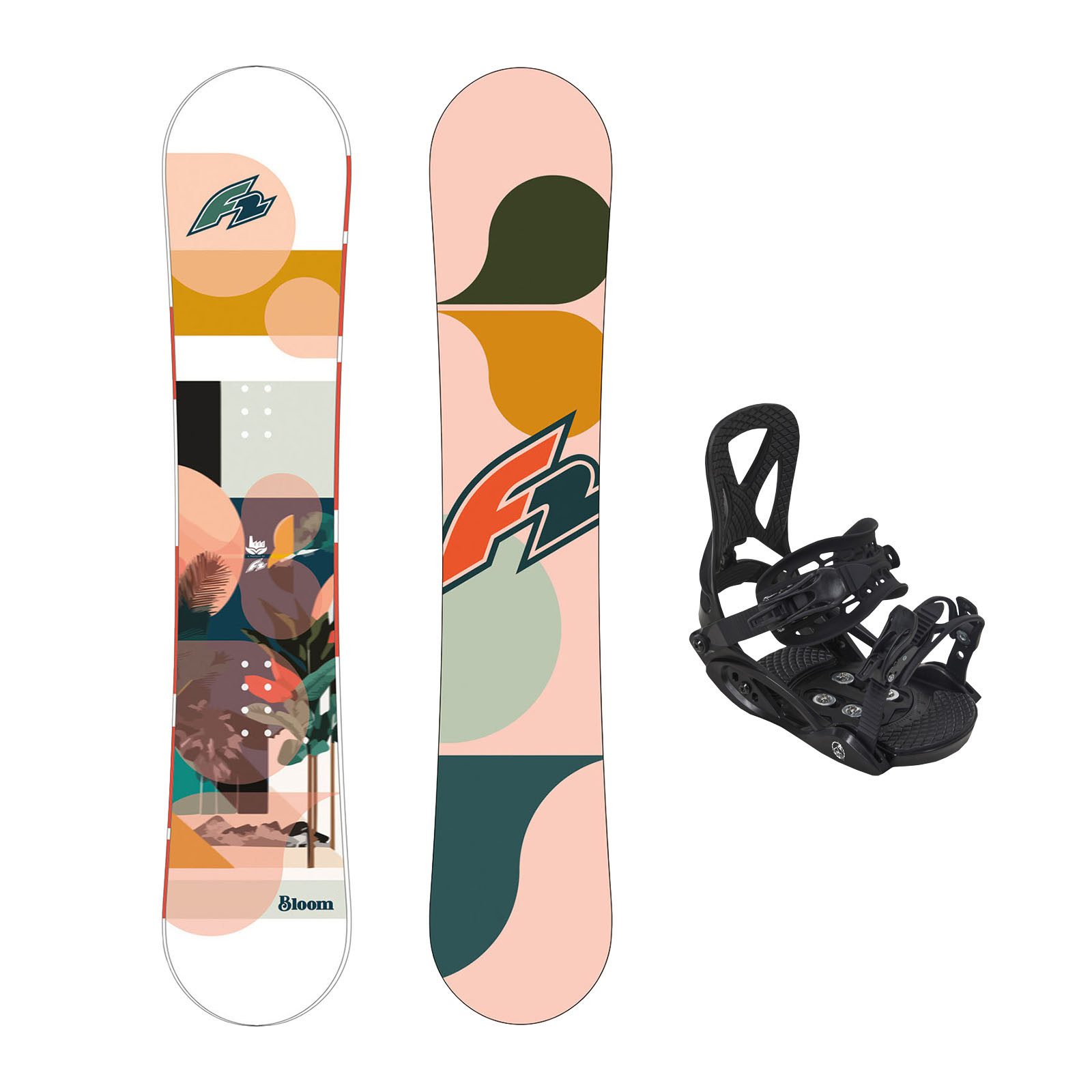 F2 Snowboard F2 Set Snowboard Junior Bloom Girl Apricot 135cm + Pipe Bindung M