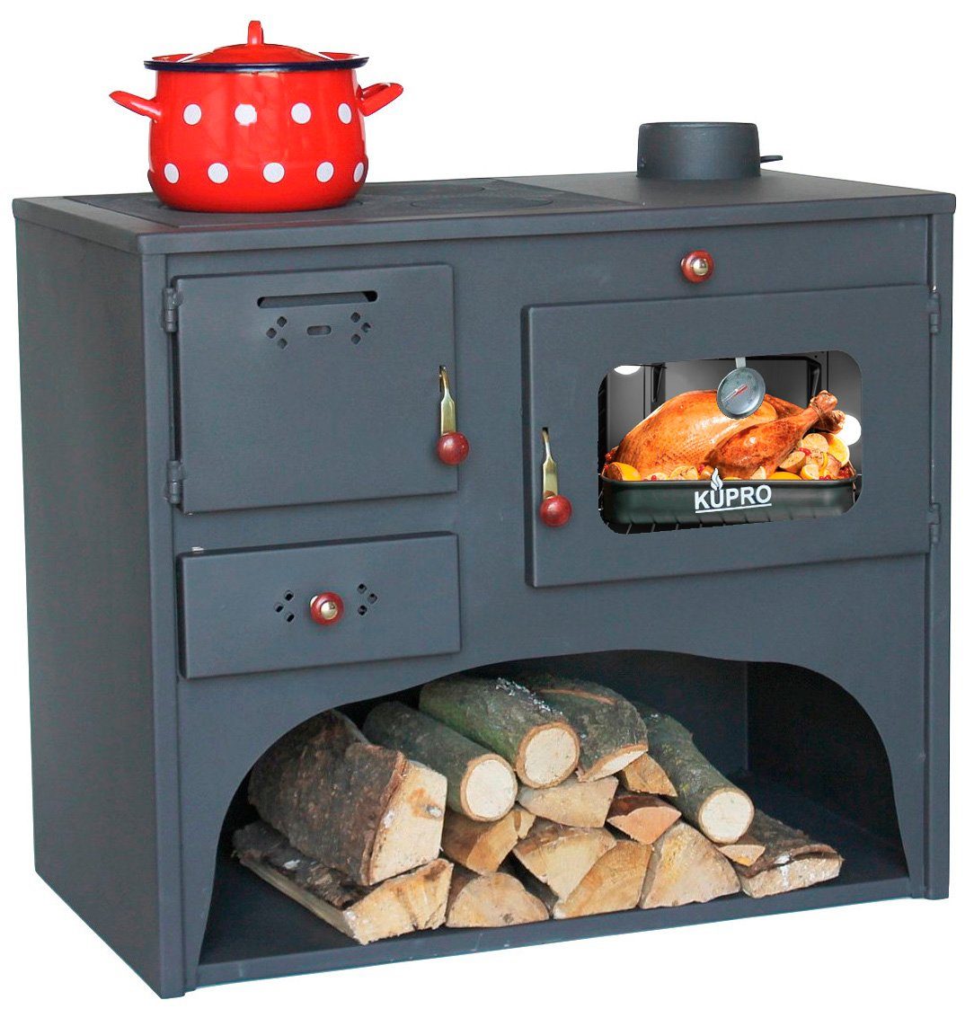 DanDiBo Grillkamin Outdoor Kaminofen mit Backfach und Herdplatte Gartenofen  Küche Ofen