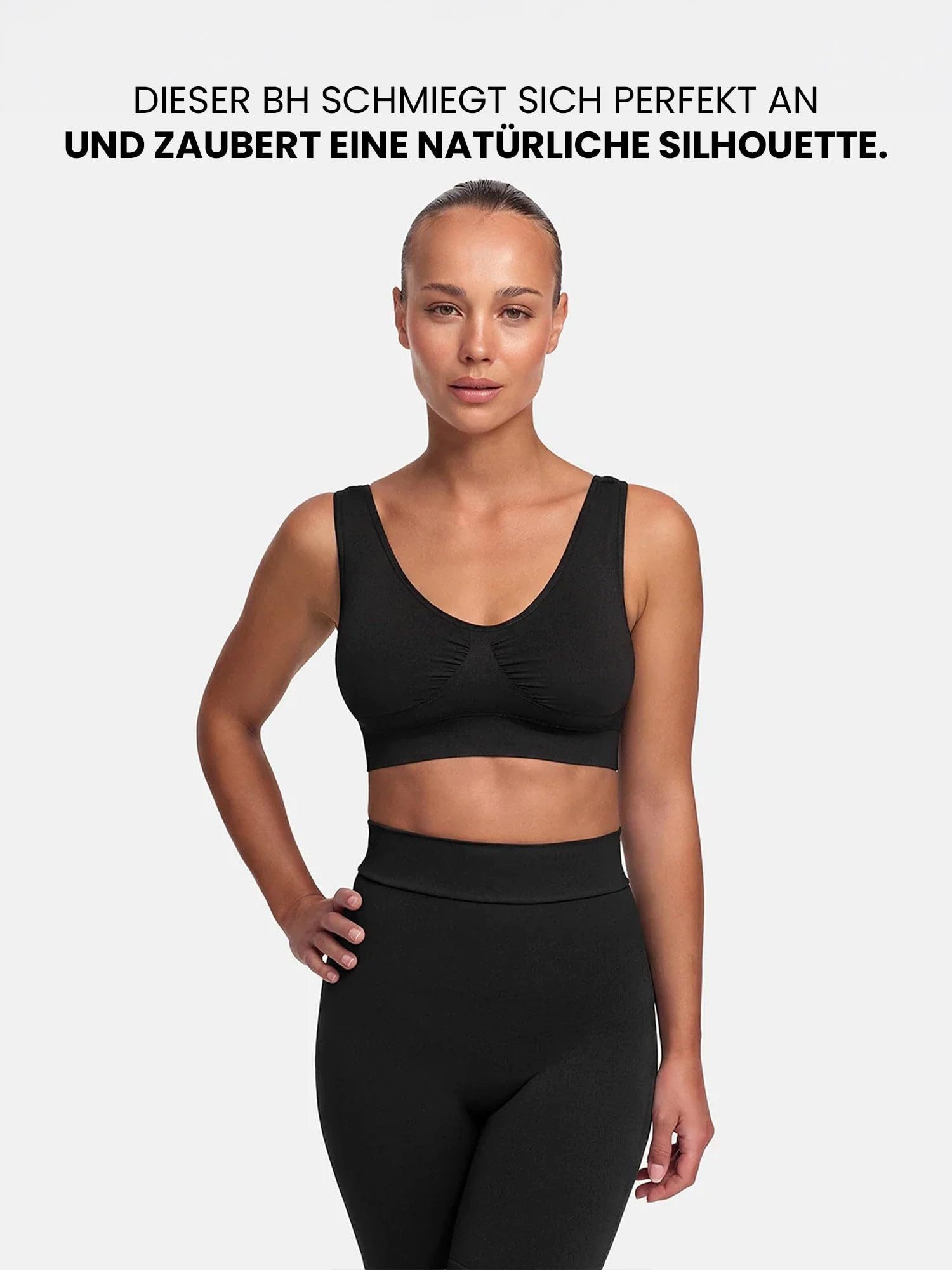 cfab (creamy fabrics) Bügelloser BH Comfy Bra-Schwarz-3XL (1-tlg)