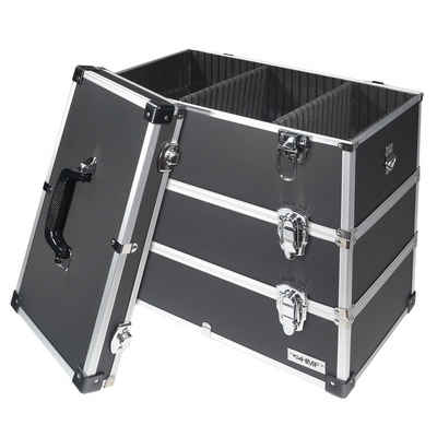 HMF Werkzeugkoffer geräumiger Utensilien Koffer mit Trennwänden, Transportkoffer für Werkzeug, Angel Sachen und Kosmetik, 44x45x24 cm