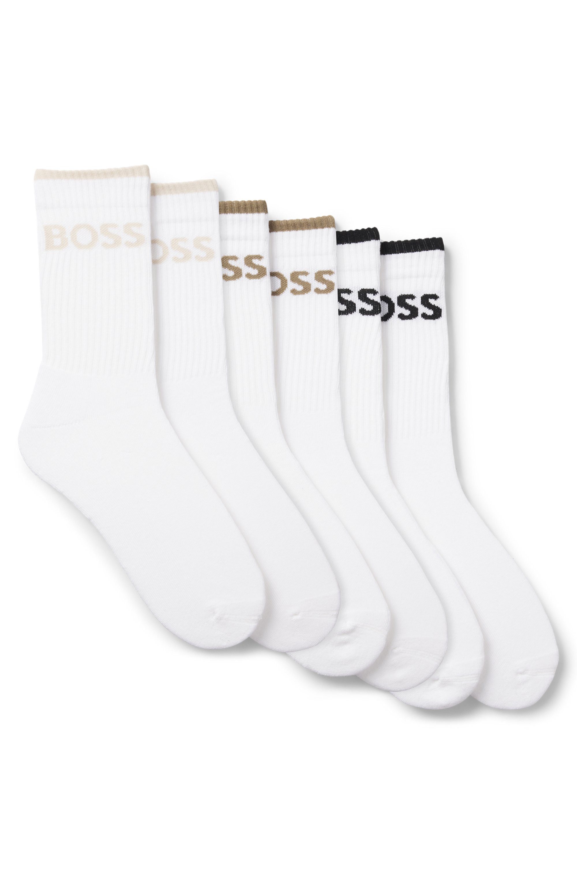 BOSS Businesssocken 6P QS Stripe CC (Packung, 6-Paar, 6er) mit BOSS Schriftzug