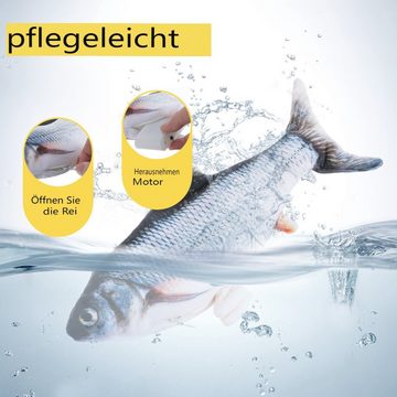 LIUMY Tier-Beschäftigungsspielzeug, Katzenspielzeug Elektrisch Fisch+Angelrut