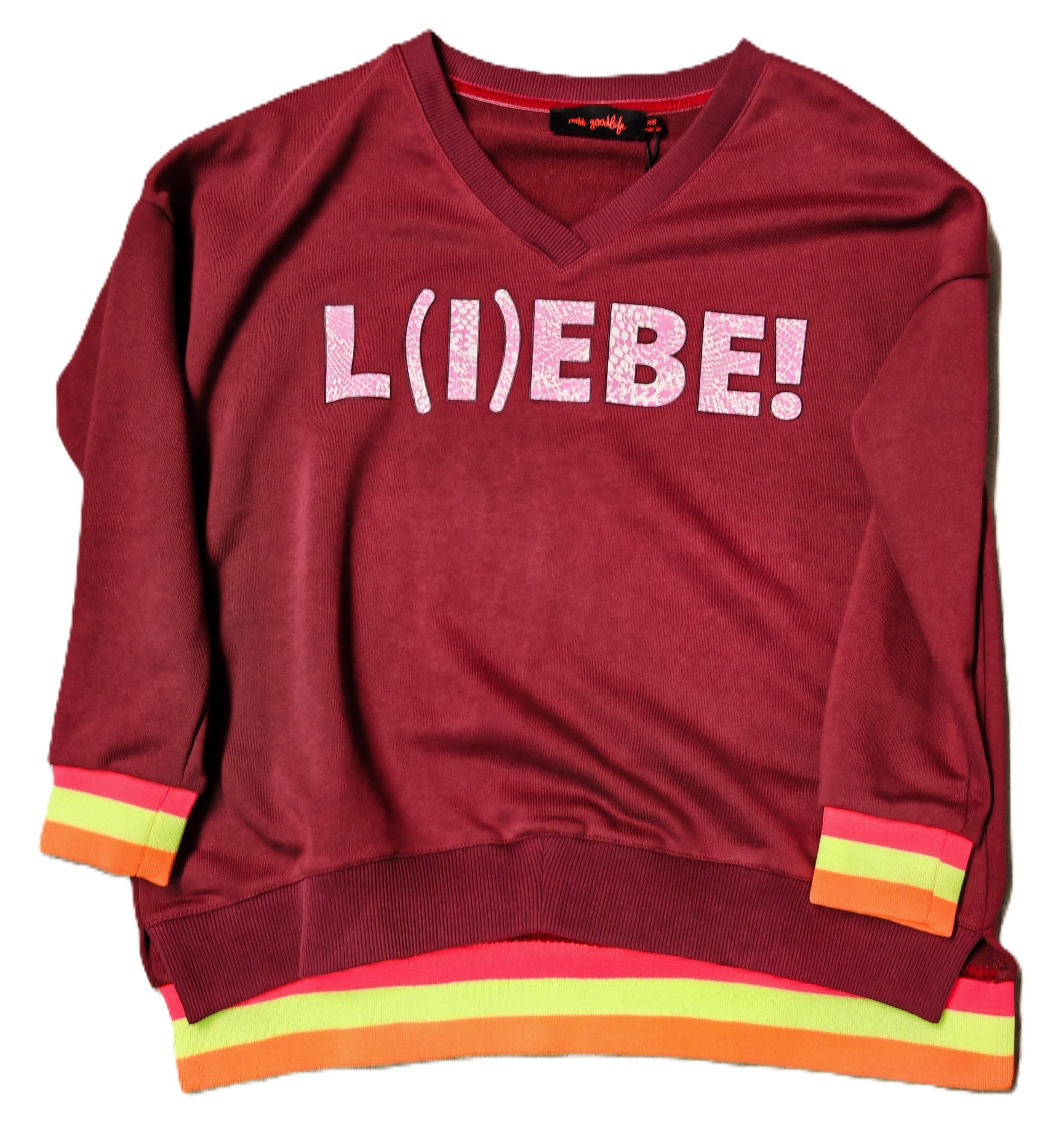 Miss Goodlife Sweatshirt MG12977 V-Neck LIEBE!Snake