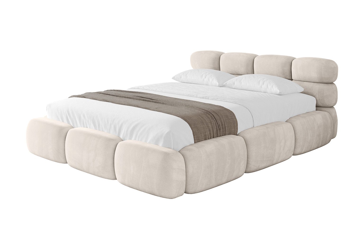 ALTDECOR Polsterbett NOMA-v1 (Polsterbett mit Bettkasten und Lattenrost, Boxbett mit Matratze), Doppelbett mit Stauraum, Bett mit Kopfteil