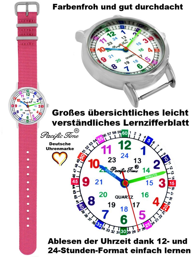 Pacific Time Quarzuhr Kinder Armbanduhr Lernuhr Wechselarmband, Mix und Match Design - Gratis Versand