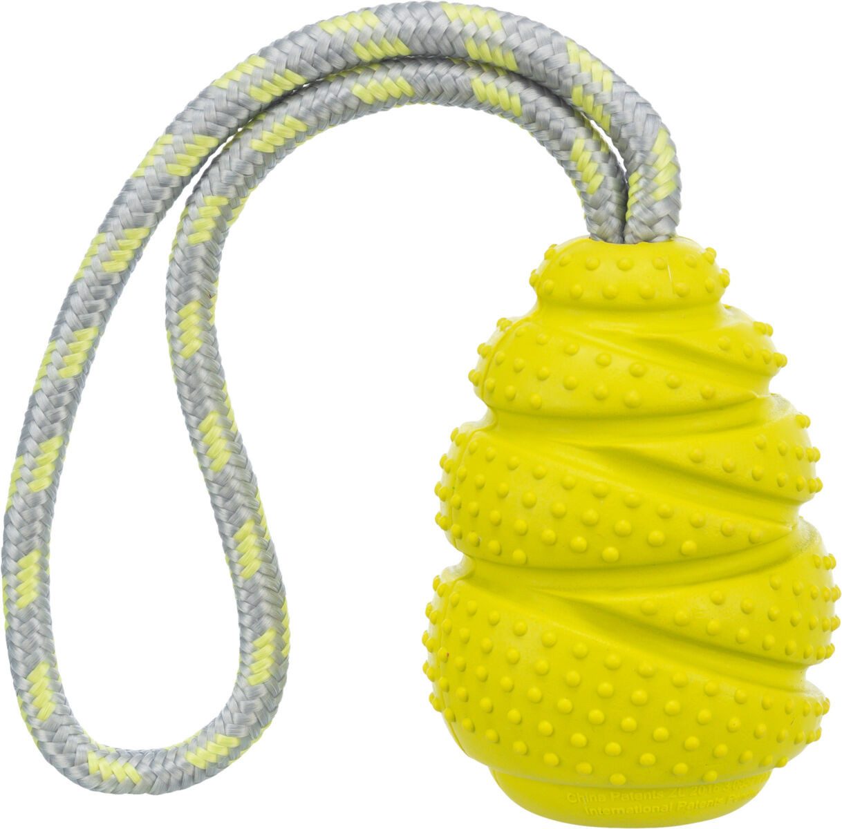 TRIXIE Tiertau Jumper am Seil, Naturgummi - lime - 9 cm/30 cm, Gummi, Tau