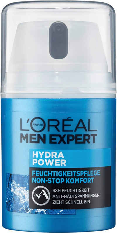 L'ORÉAL PARIS MEN EXPERT Feuchtigkeitscreme »Hydra Power«, für sensible Männerhaut; zieht schnell, ohne fetten ein