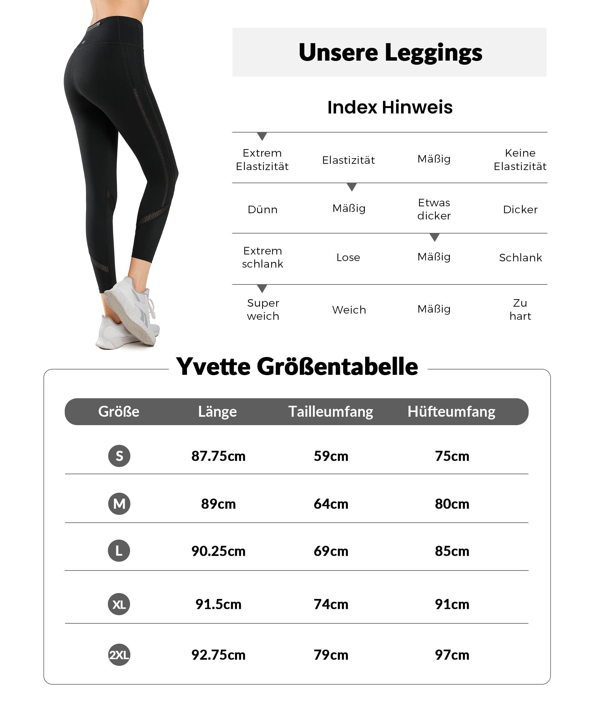 Yvette high waist hinter, Mesh Leggings, Tasche E110405A19 Sporthose mit Funktionsleggings und