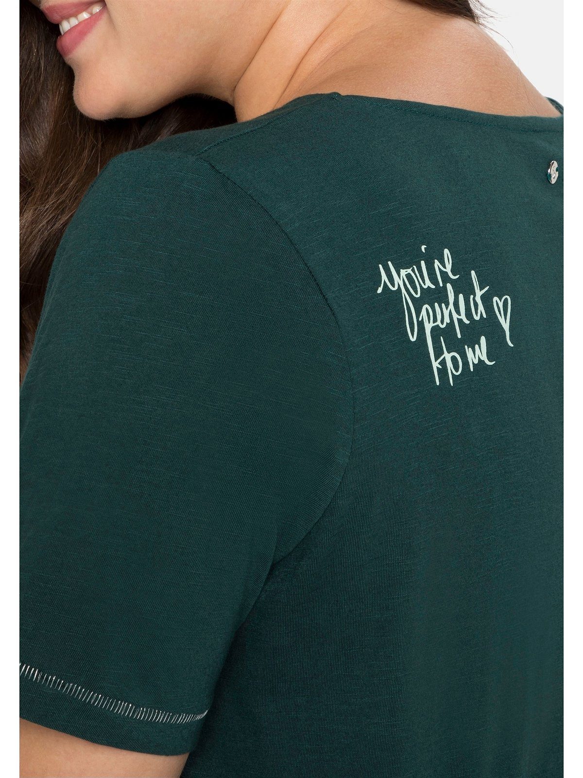 T-Shirt Große Schulter Sheego mit Print auf der hinten Größen
