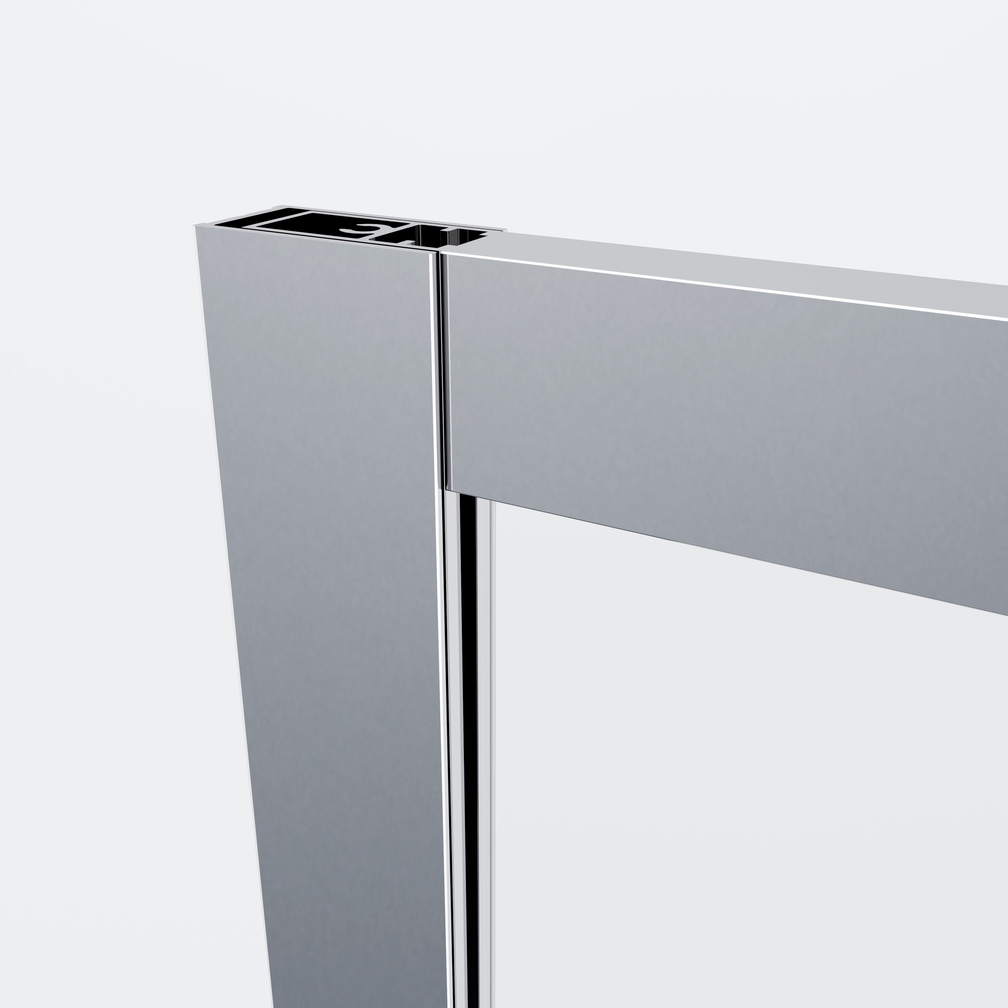 welltime Walk-in-Dusche, Dreigeteilte Scheibe in trendigem Blockdesign