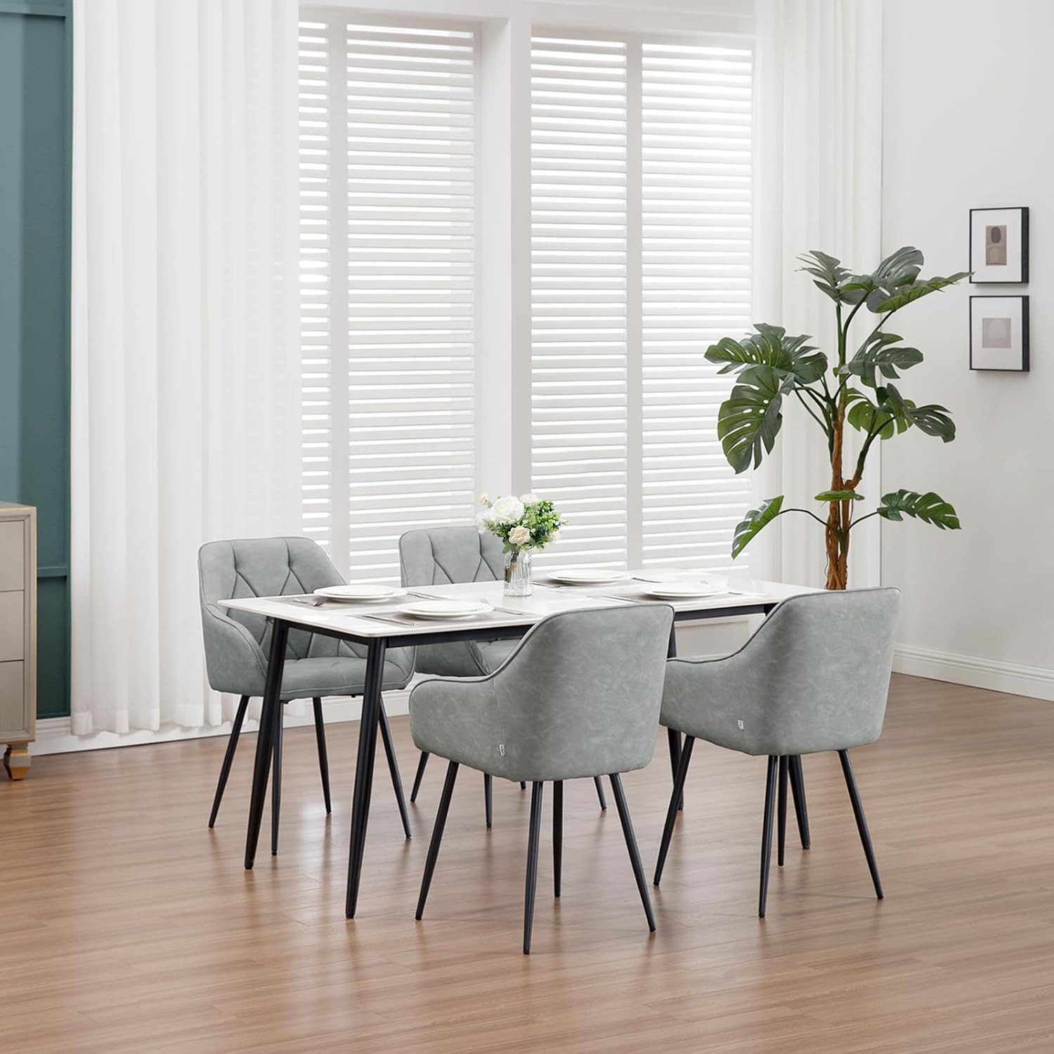 Woltu 4-Fußstuhl (Set, 4 St), Esszimmerstühle ergonomischer aus Kunstleder günstig online kaufen