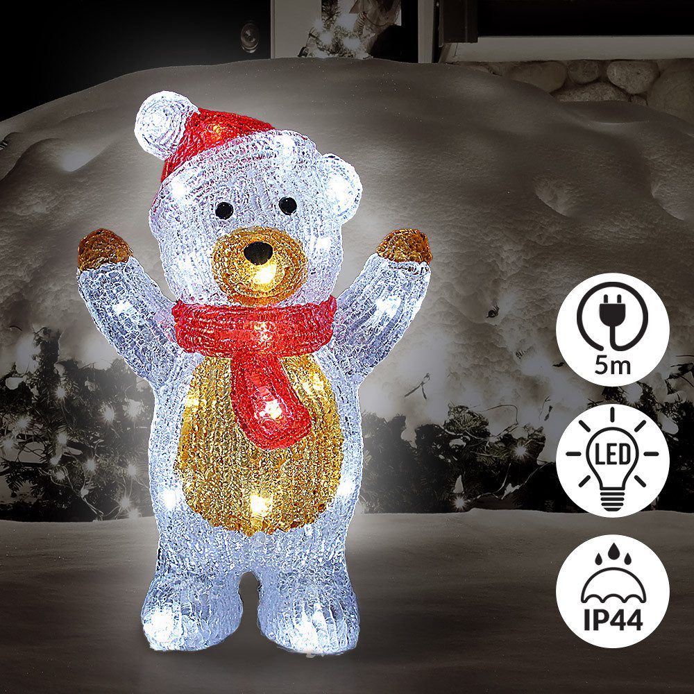 Deuba Dekofigur, Acryl Figur mit LED Teddy Außen Innen 30x19x11,5cm Groß günstig online kaufen