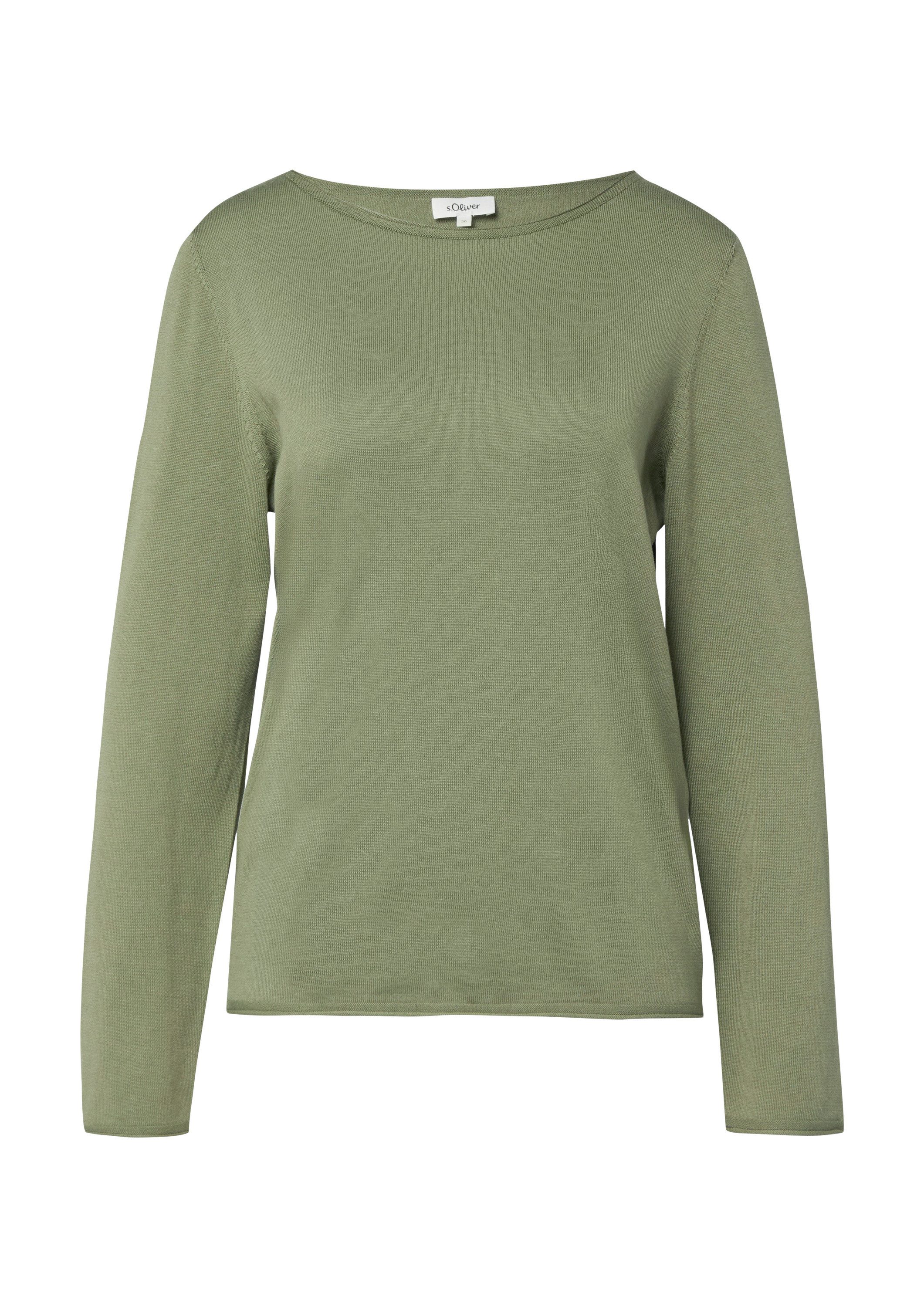 s.Oliver Longpullover Strickpullover Feinstrickpullover mit Rollkanten günstig online kaufen