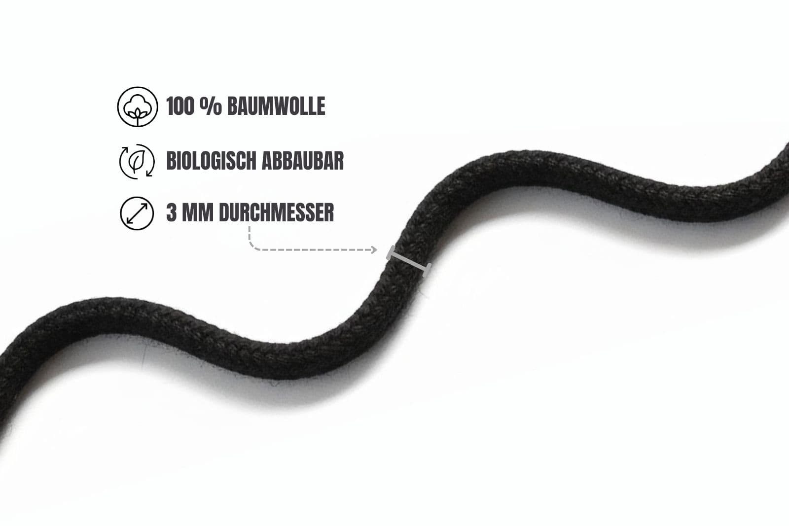 Ringelspitz Schnürsenkel Rund Allrounder, Nachhaltige Eleganz für jeden Schuh - Ø 3 mm