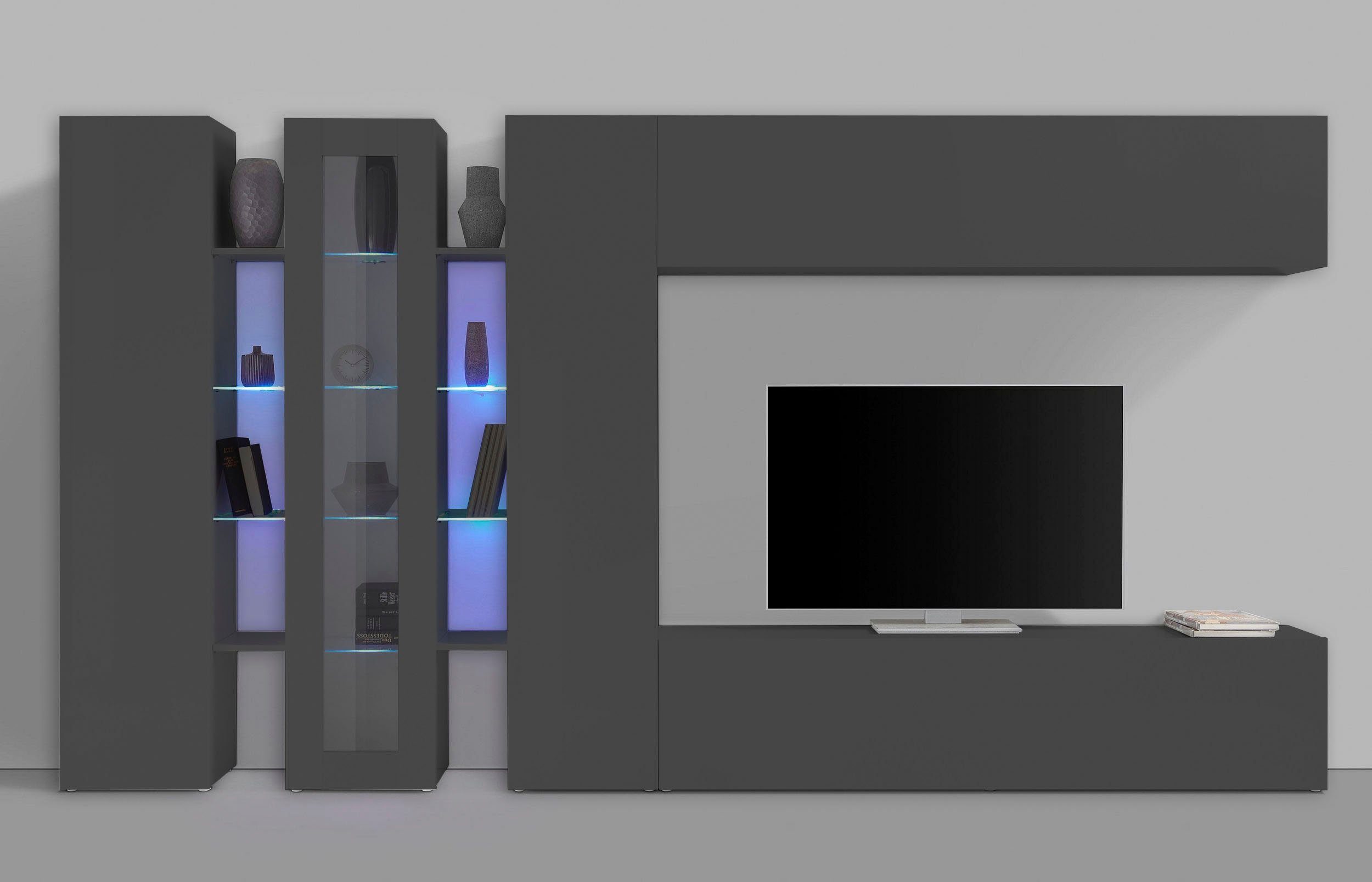 INOSIGN Wohnwand "Maruska" Set, 5 Stk. tlg. Front/ Korpus weiß Hochglanz günstig online kaufen