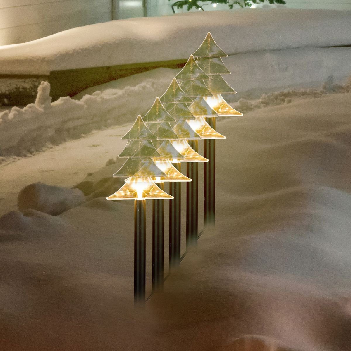 Gravidus LED Gartenleuchte »5er Set LED Gartenstecker als Tanne