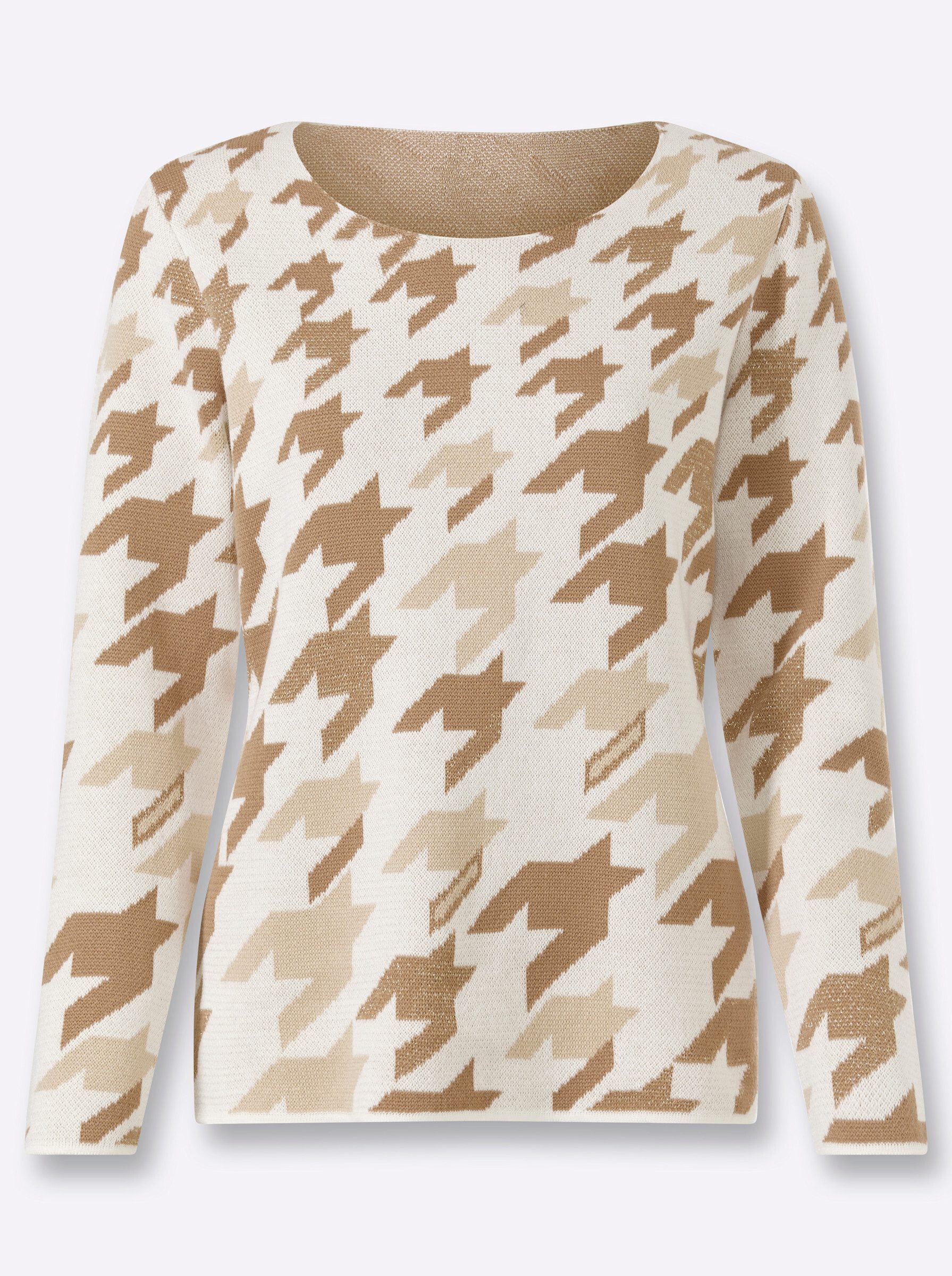Strickpullover Jacquard-Pullover Langarm