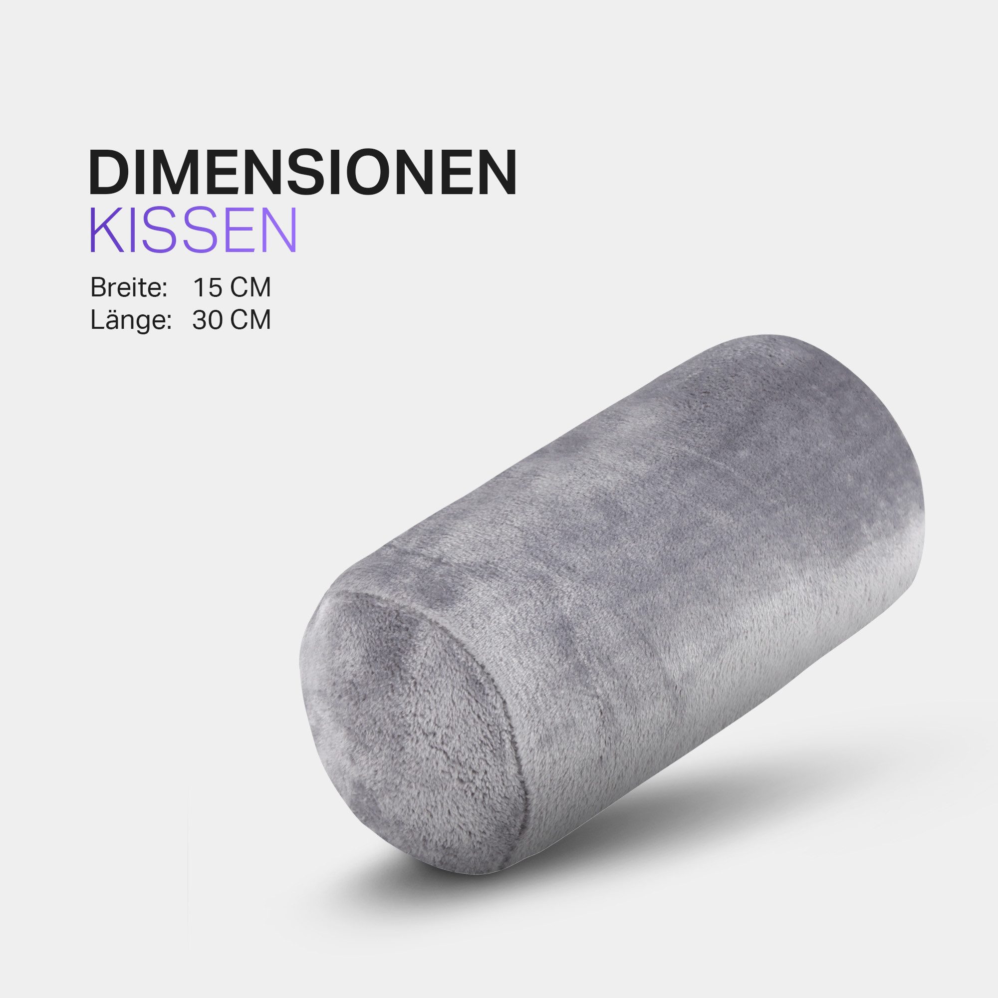 Bestlivings Dekokissen rund Ø16x30cm, 100% Polyester, kuschelig weich, universell einsetzbar, formstabil