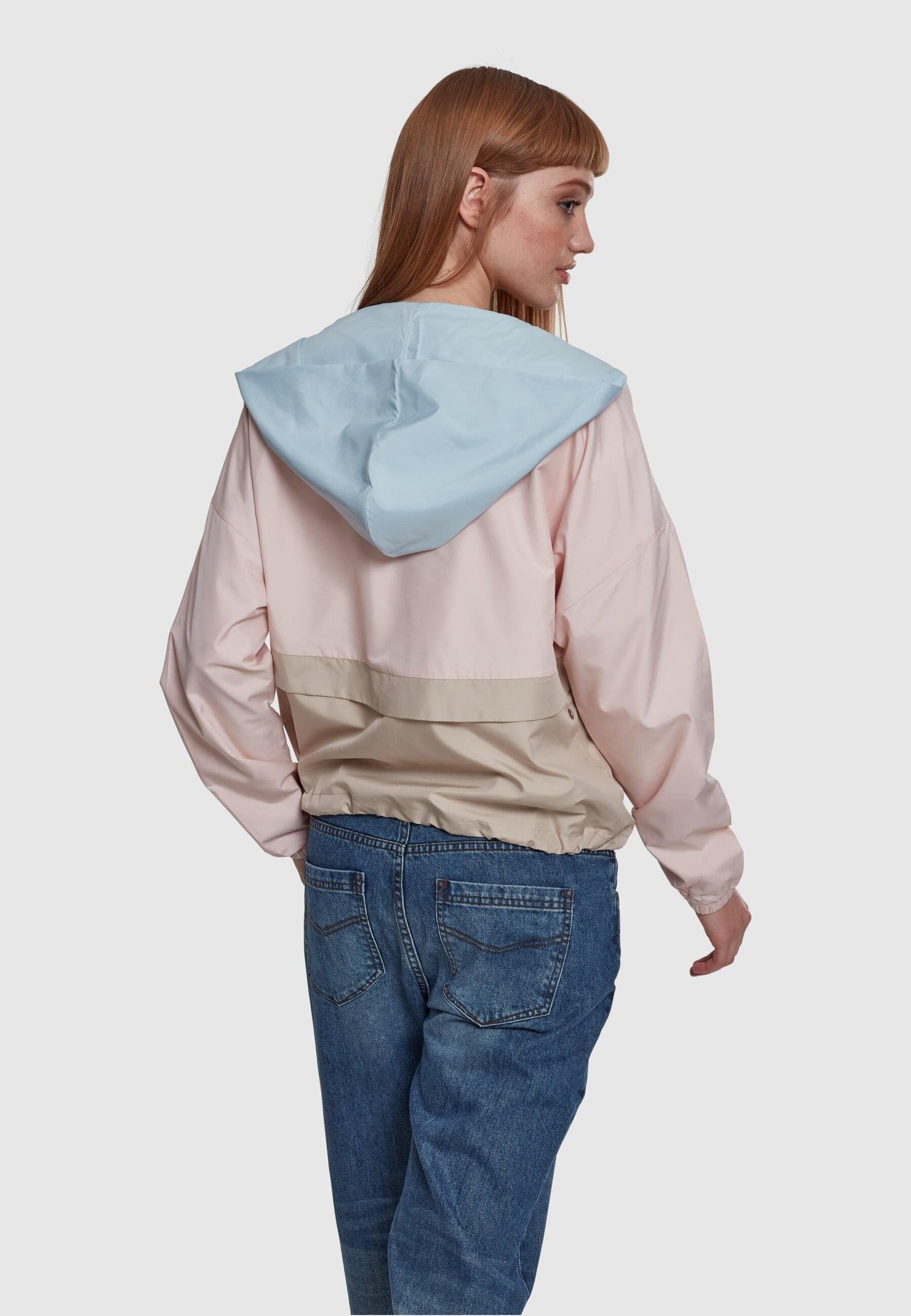 Windbreaker (1-St) URBAN 3-Tone Sommerjacke Oversize Damen lightpink/babyblue/sand CLASSICS Ladies