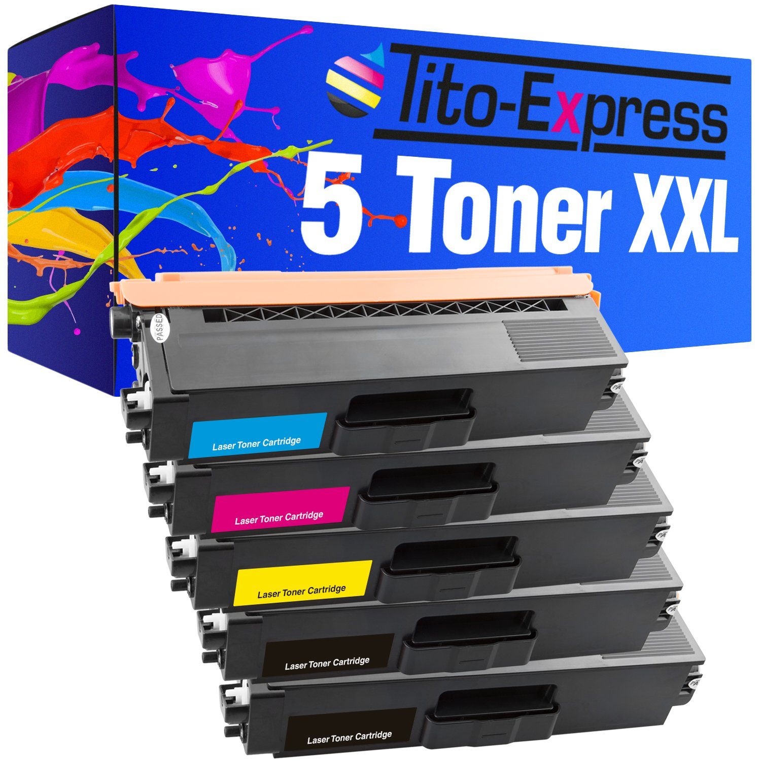 Tito-Express Tonerpatrone 5er Set ersetzt Brother TN-326 Brother TN 326 BrotherTN326, (Multipack, 2x Black, 1x Cyan, 1x Magenta, 1x Yellow), für DCP-L8400CDN DCP-L8450CDW HL-L8250CDN HL-L8350 HL-L8350CDW