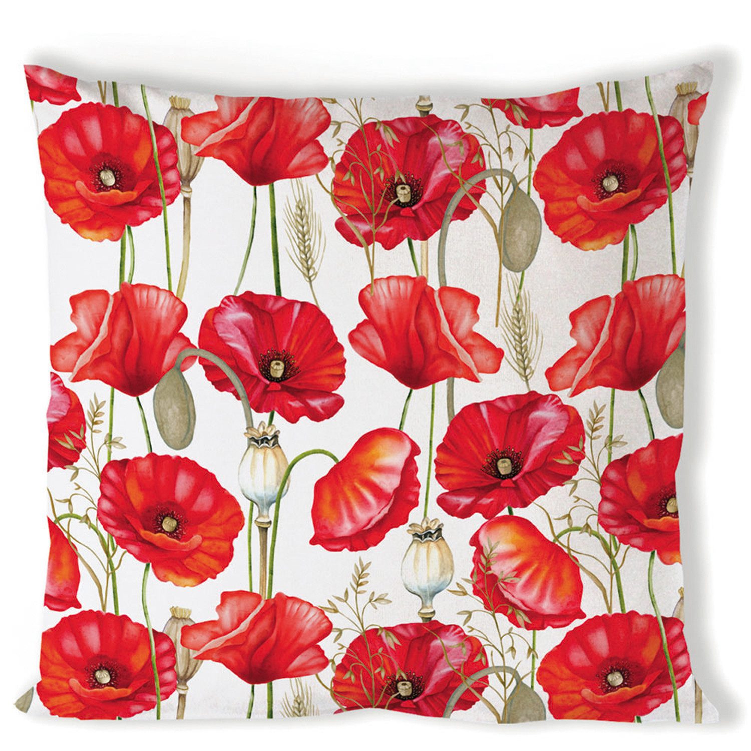 Ambiente® Dekokissen Poppy all over, Dekokissen Kissenbezüge ohne Füllung Baumwolle 40x40 cm