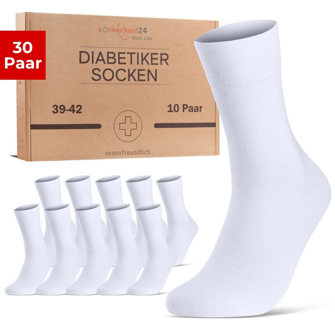 Diabetikersocken ohne Gummibund & ohne Naht aus Baumwolle