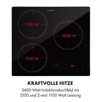 Klarstein Induktions-Kochfeld CP5-TrinityCook CP5-TrinityCook, Induktionskochfeld 3 Zonen Glaskeramik Kochfeld Induktion