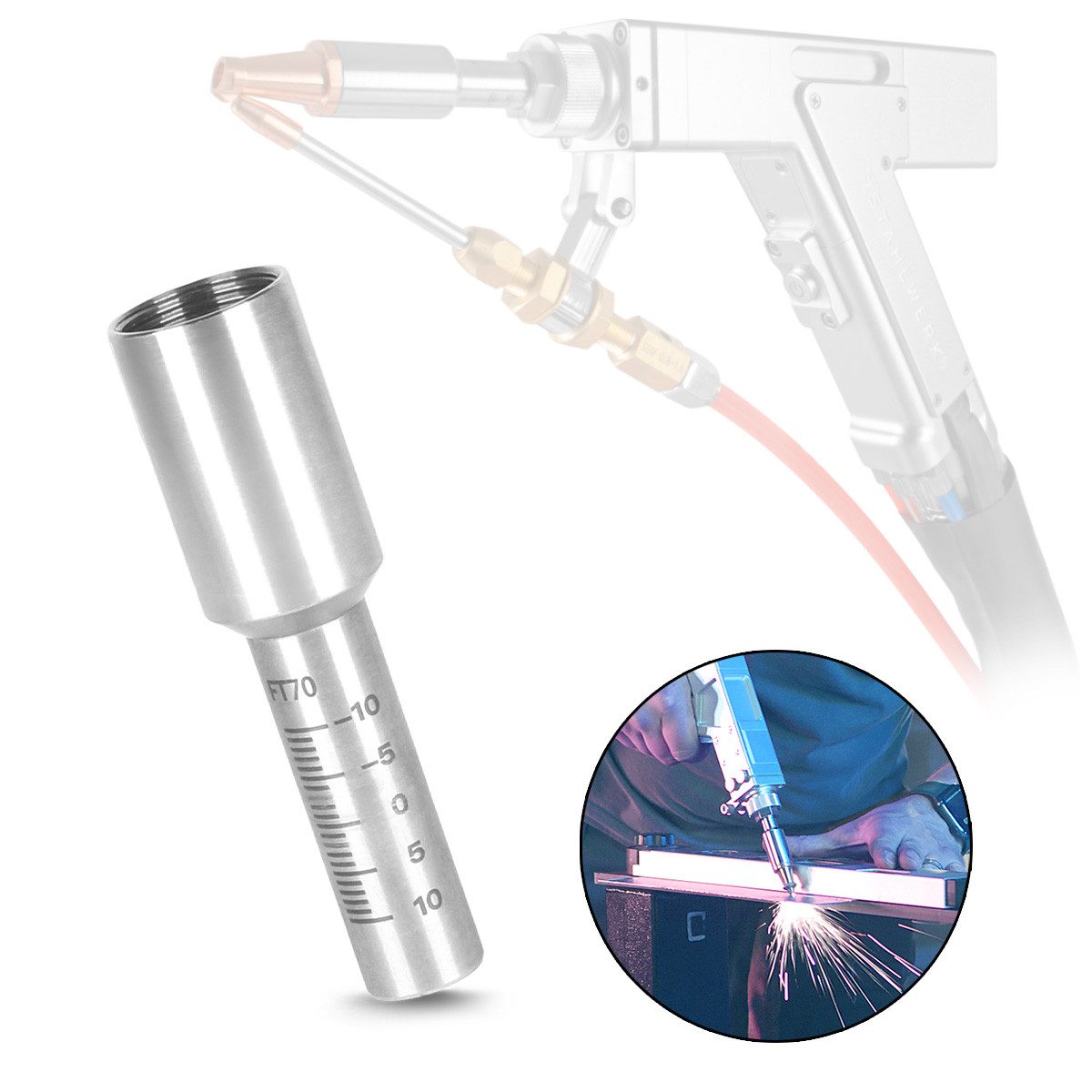 STAHLWERK Elektrowerkzeug-Set Düsenträger FT 70 Laserschweißgerät Fokusrohr Laserschweißpistole