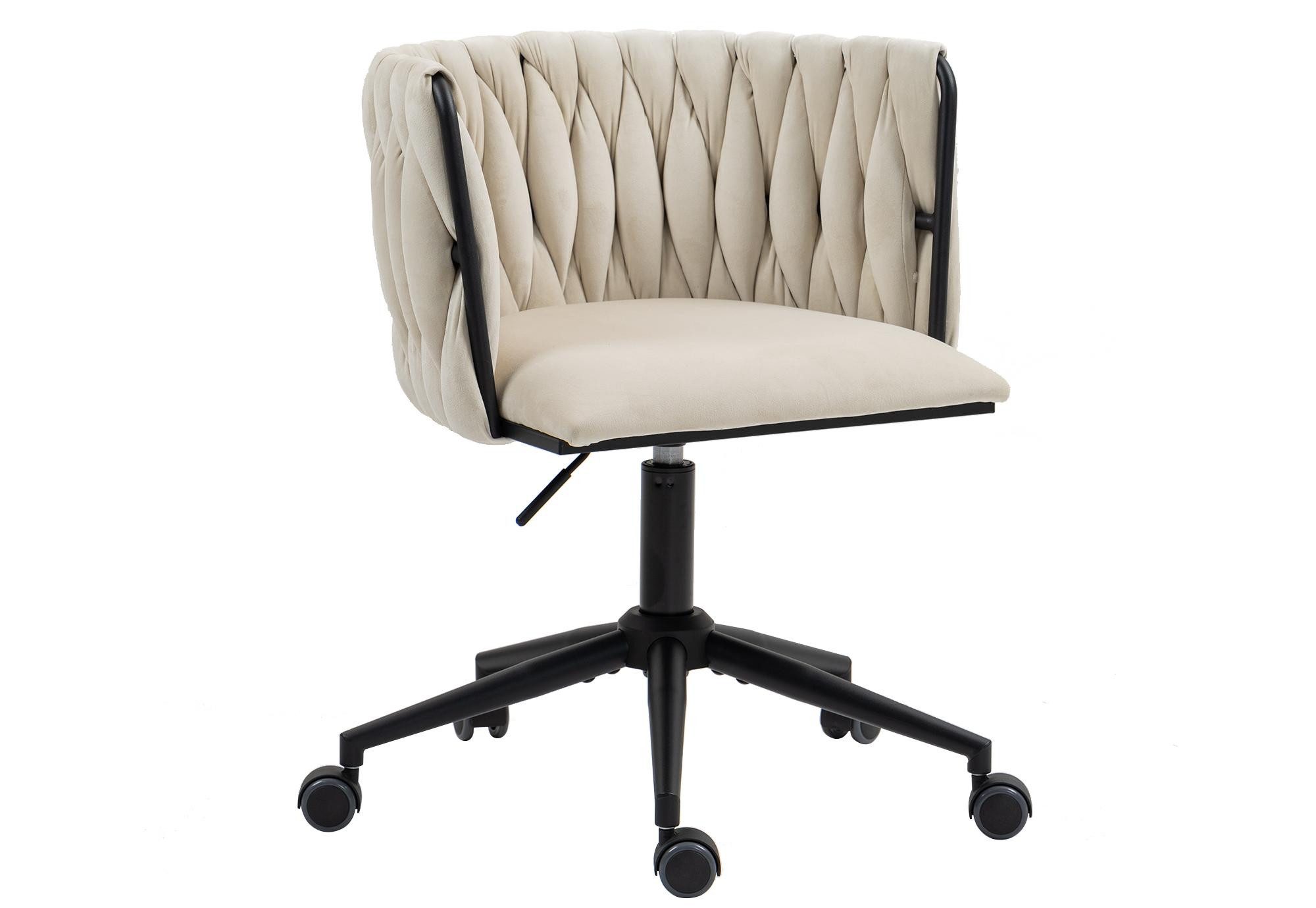 LVHOM Drehstuhl höhenverstellbar Bürostuhl/Polsterstuhl/Besucherstuhl mit leise Rollen (1 Stück, schwarzem Gestell, 360° drehbar, 1 St), schöne, niedliche Eleganter Samt-Drehstühle