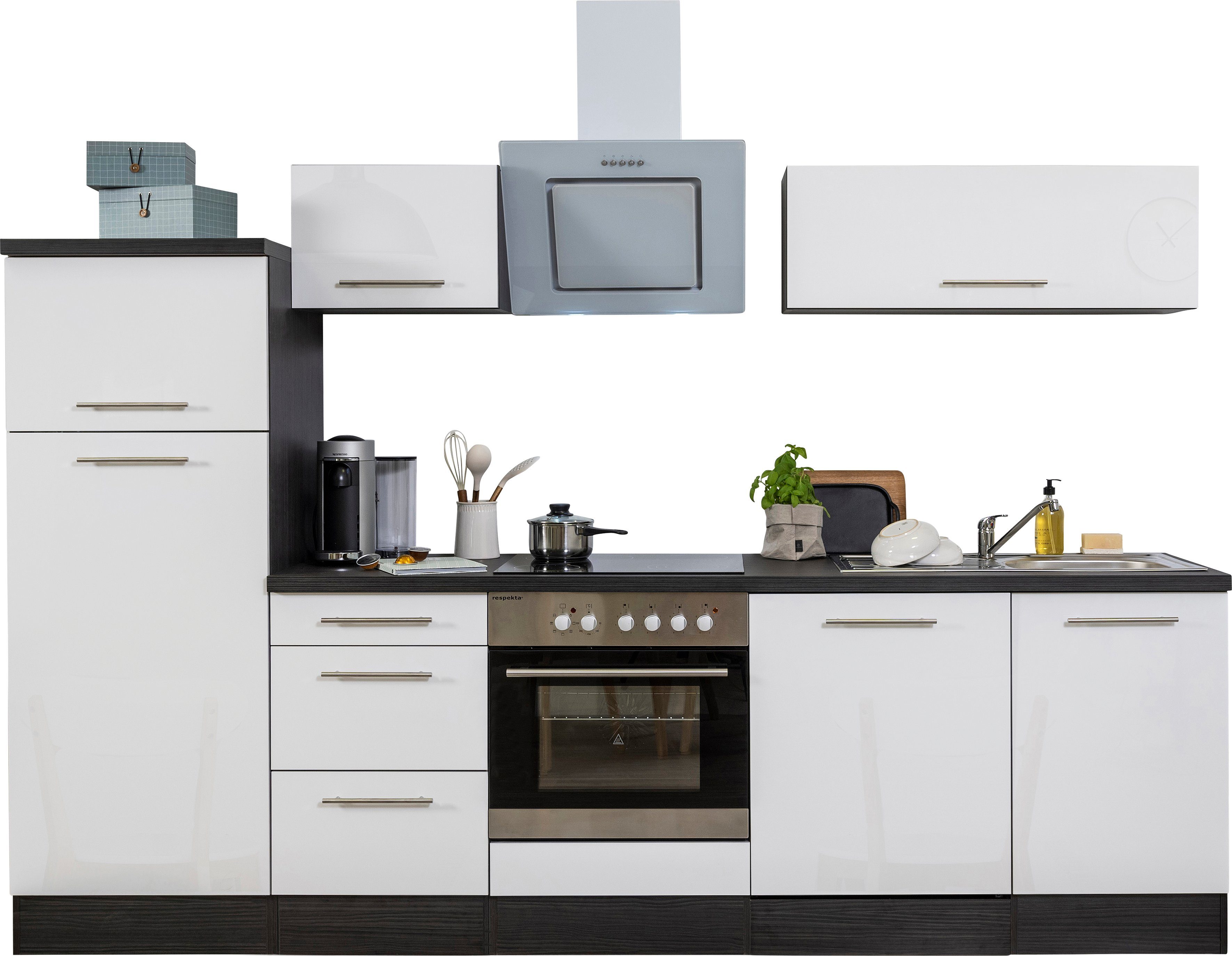 RESPEKTA Küchenzeile »Amsterdam aus der Serie Amanda«, mit E-Geräten,  Breite 280 cm