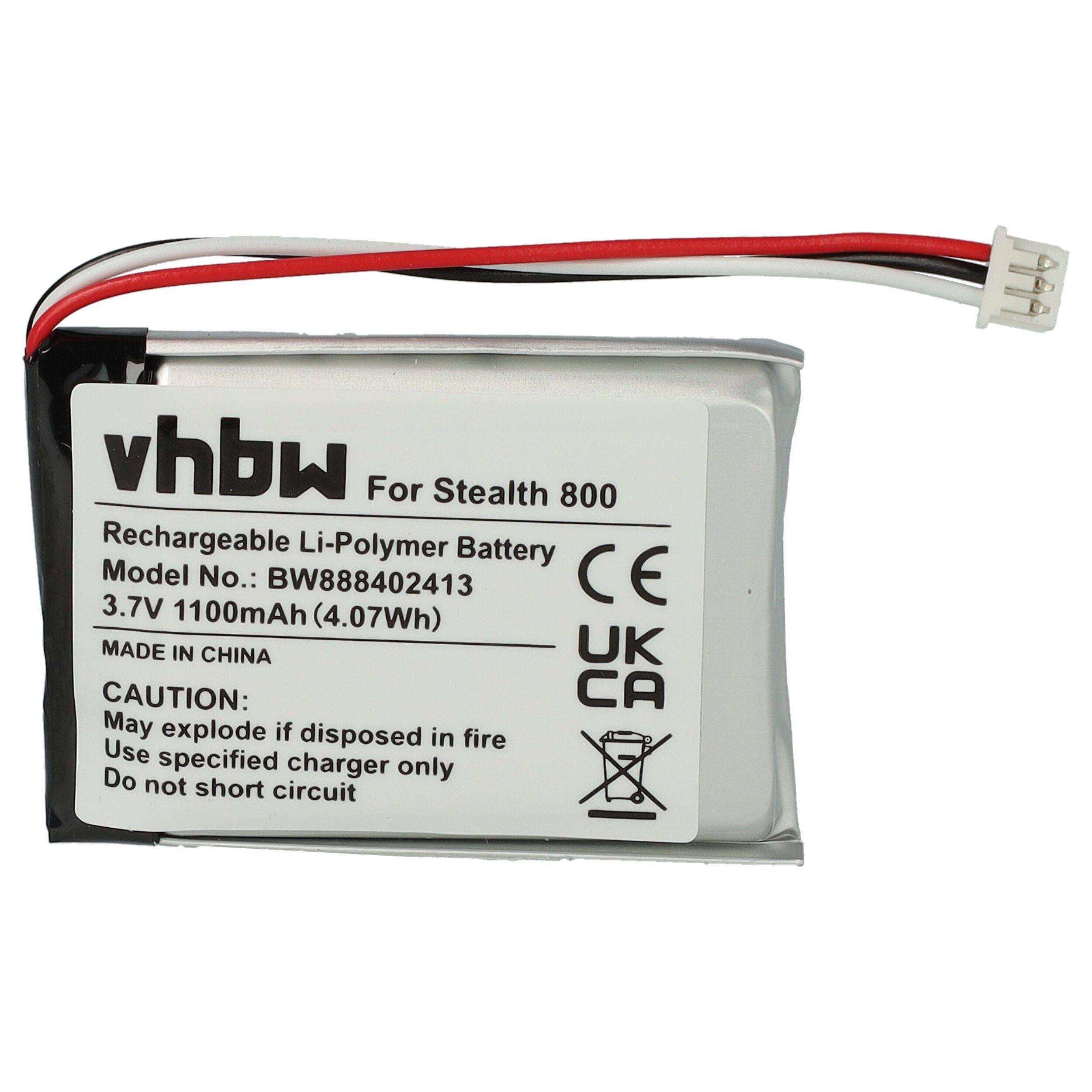 vhbw kompatibel mit Turtle Beach Elite 800, 800P, 800X Gen 2 Akku Li-Polymer 1100 mAh (3,7 V)