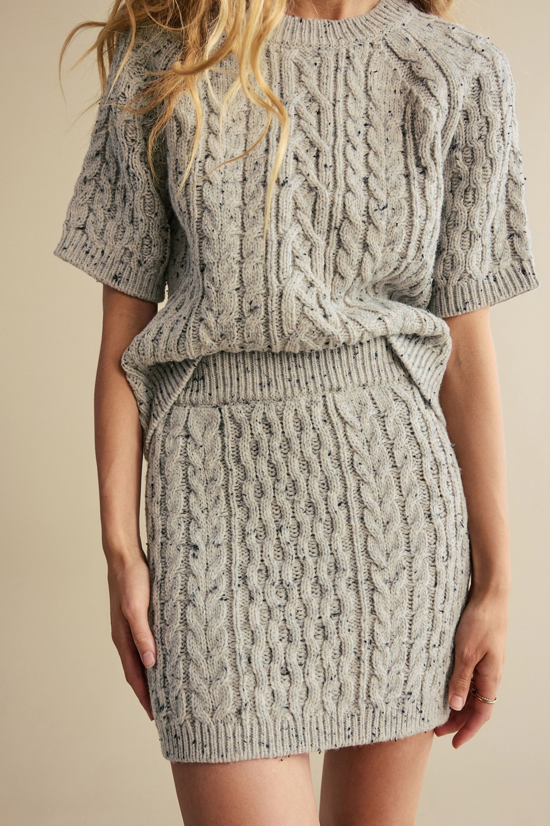 Next Minirock Gestrickter Minirock im Zopfstrick (1-tlg)