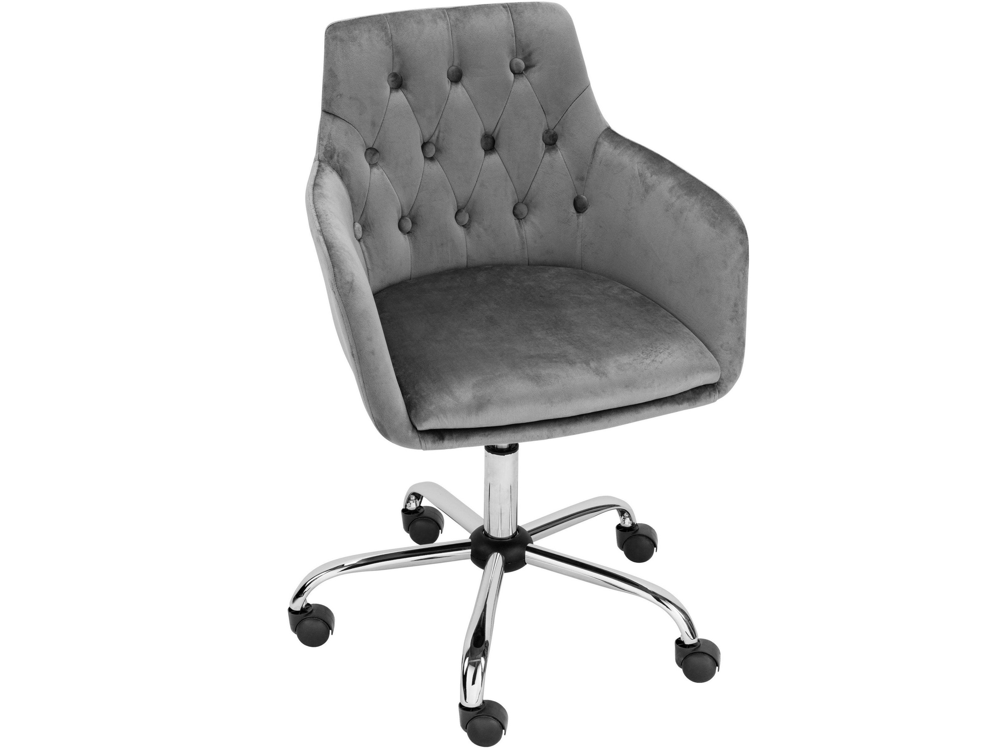 freiraum Bürostuhl Prag, in Grau, Samt - 58x78x54cm (BxHxT)
