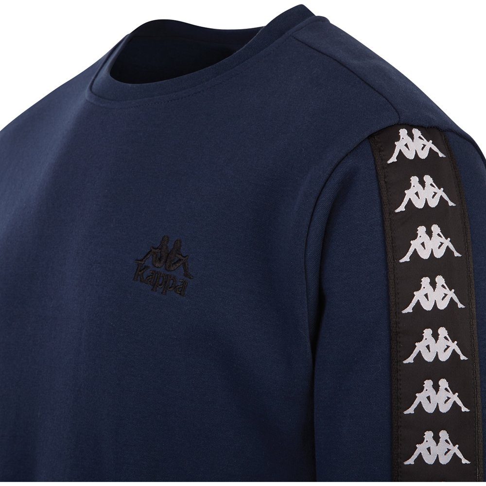 hochwertigem Jacquard Kappa dress Logoband den mit an blues Sweater Ärmeln