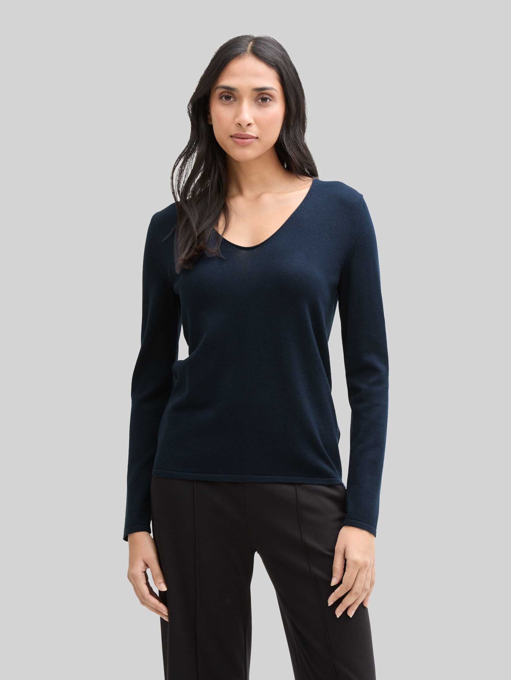 TOM TAILOR Strickpullover Pullover & Strickjacken Strickpullover mit V-Ausschnitt
