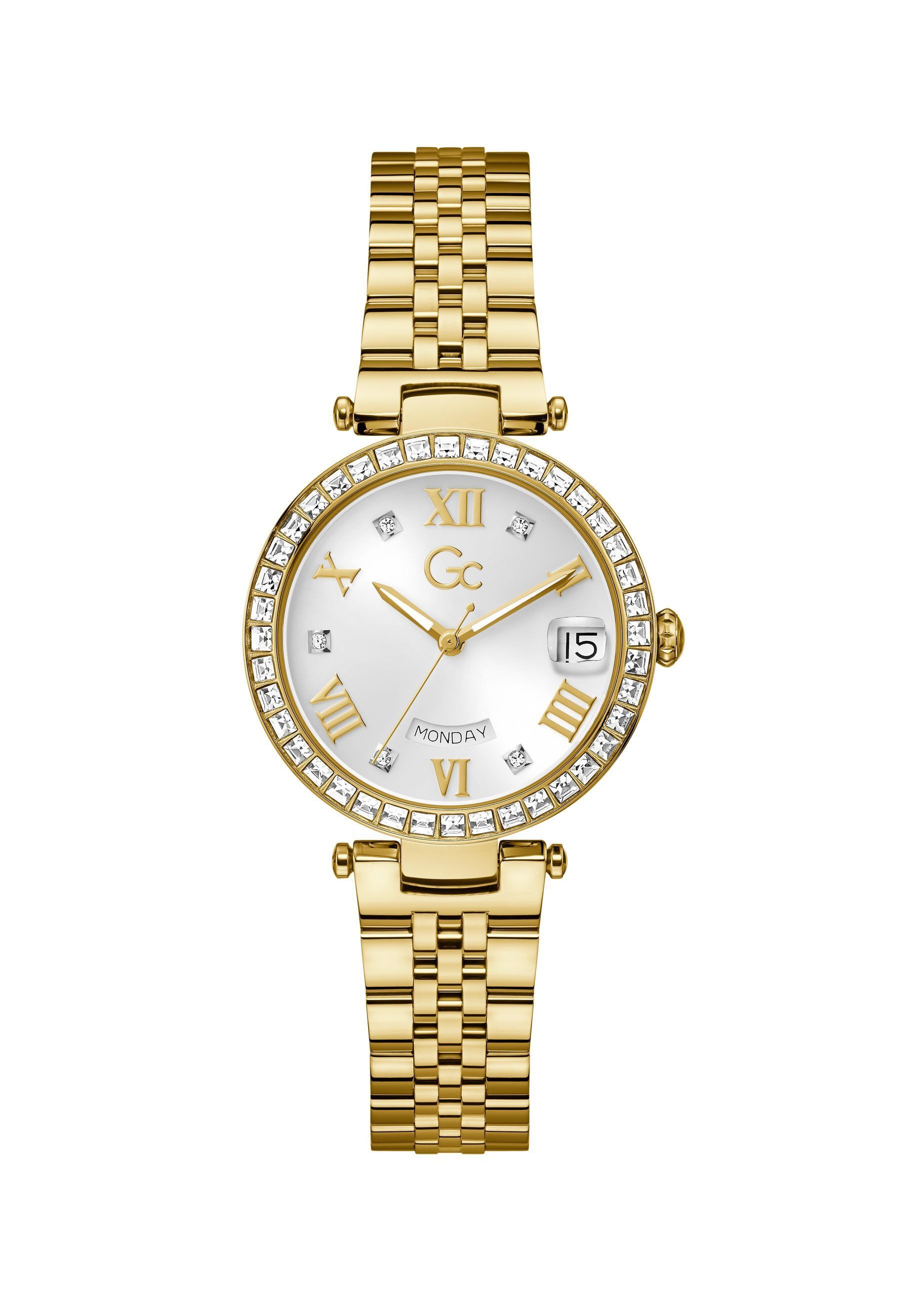 Guess Collection Quarzuhr Gc Flair Crystal Mid Size Metal, (1-tlg., Not a set – not applicable to this product), Quartz Analog