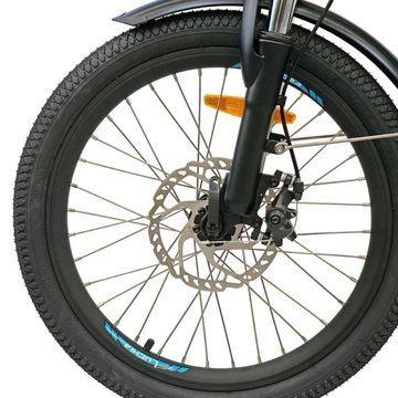 Fangqi E-Bike E-BIKE,Zusammenklappbares Elektrofahrrad,SHIMANO,250W/36V/10Ah,25km/h, 250W Heckmotor, 360 Wh Nabendynamo, (Geeignet für Körpergröße 160-190cm,25km/h, 55–65 km Reichweite,120kg, 6km/h Gehunterstützungsmodus, Zusammenklappbar, leicht und flexibel, Mountainbike,Citybike,Smart Electric Bike,Höchstgeschwindigkeit 25km/h), mit LCD-Display, Fahrradständer und Gepäckträger, Max.25km/h,IP54, PAS 3