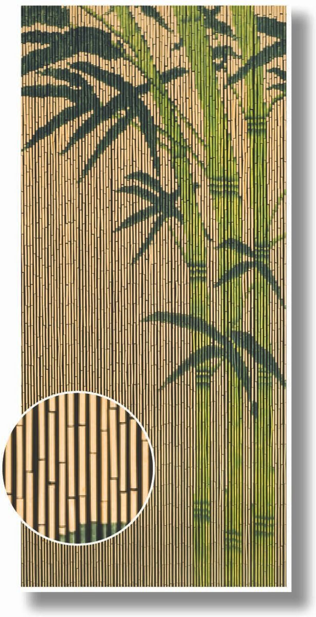 CONACORD Türvorhang Decona Bamboo Dekovorhang bunt, Hakenaufhängung, halbtransparent, 90 x 200 cm, Bambus - hohe Stranganzahl - 90 Stränge