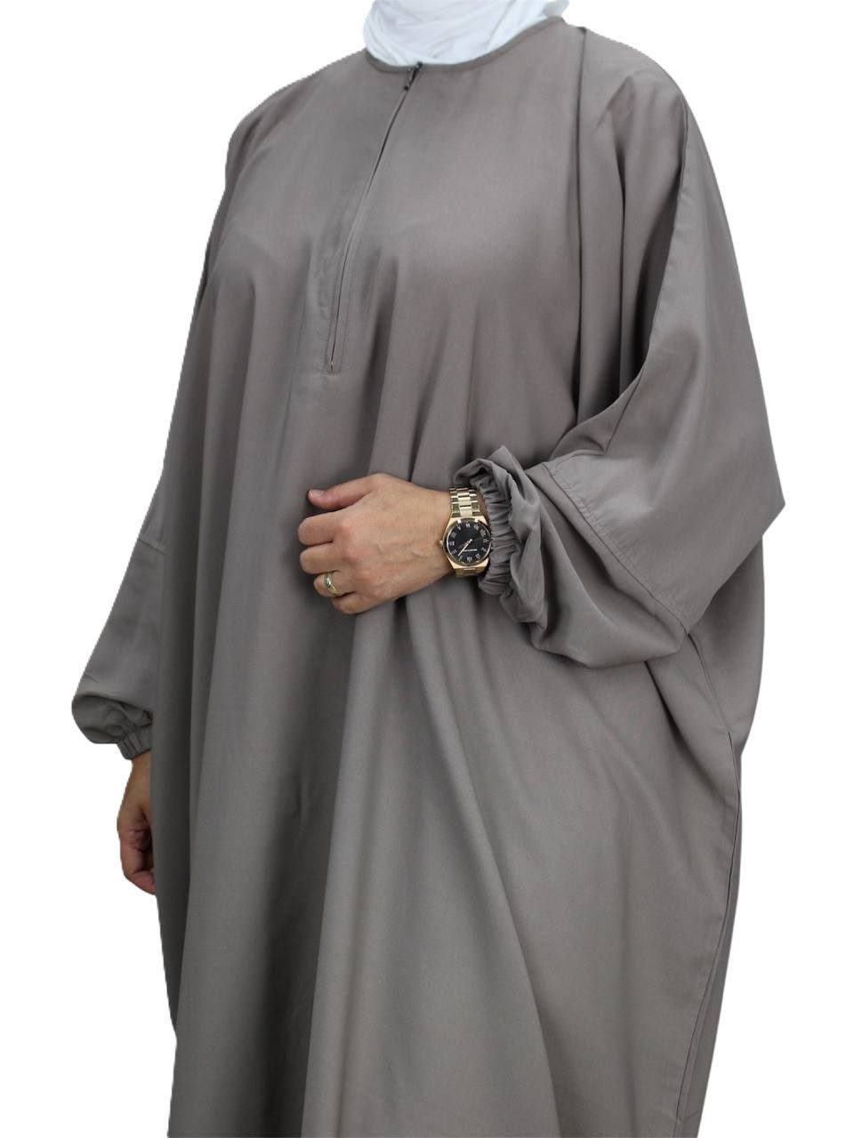 Aymasal Stillkleid Abaya Maryam mit Reißverschluss Umstandskleid Stillmode Islam Modest Reißsverschluss bis zum Bauchbereich, Ideal zum stillen
