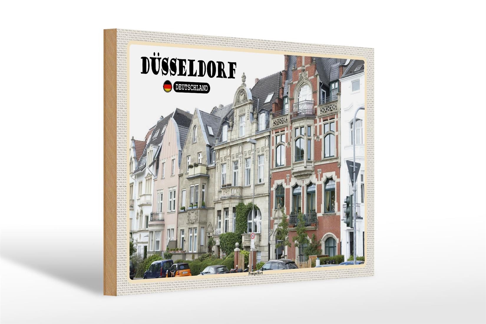 Holzbild Städte Düsseldorf Pempelfort Deutschland 30x20cm