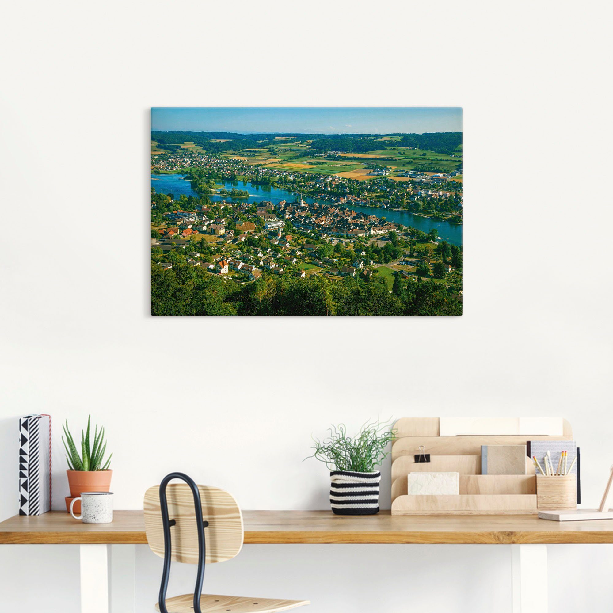 Artland Wandbild »Blick über Stein am Rhein«, Schweiz (1 Stück), in vielen Größen & Produktarten - Alubild / Outdoorbild für den Außenbereich, Leinwandbild, Poster, Wandaufkleber / Wandtattoo auch für Badezimmer geeignet-HomeTrends