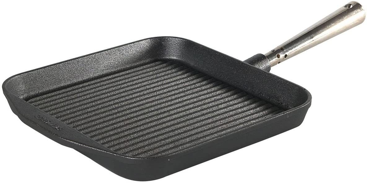 Skeppshult Grillpfanne Edelstahl Griff, Gusseisen (1-tlg), Gusseisen, eckig, 25 x 25 cm, Induktion, backofenfest, Grill