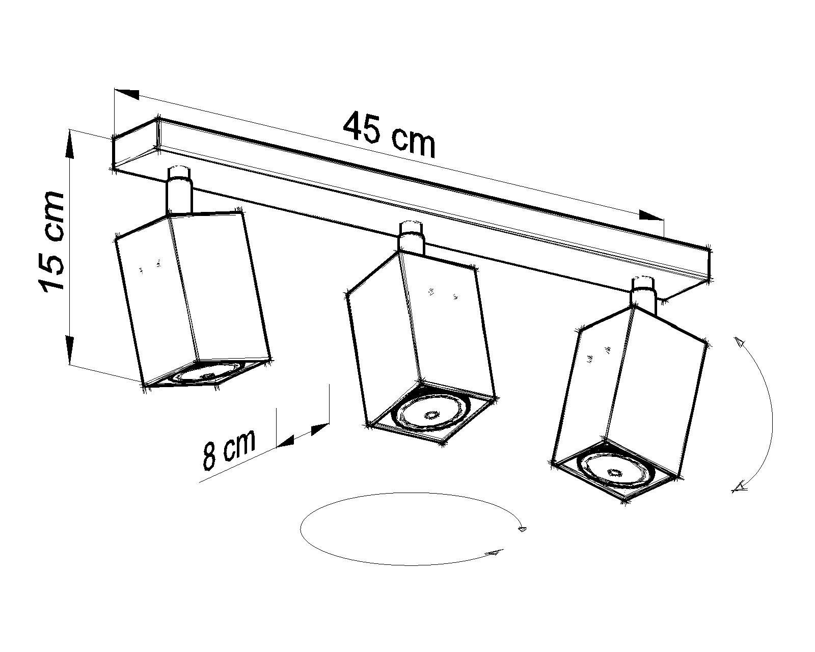 Licht-Erlebnisse Deckenstrahler FALERIA, ohne Leuchtmittel, Deckenlampe Wohnzimmer vielseitig GU10 Modern L:45cm Grau Metall 3x