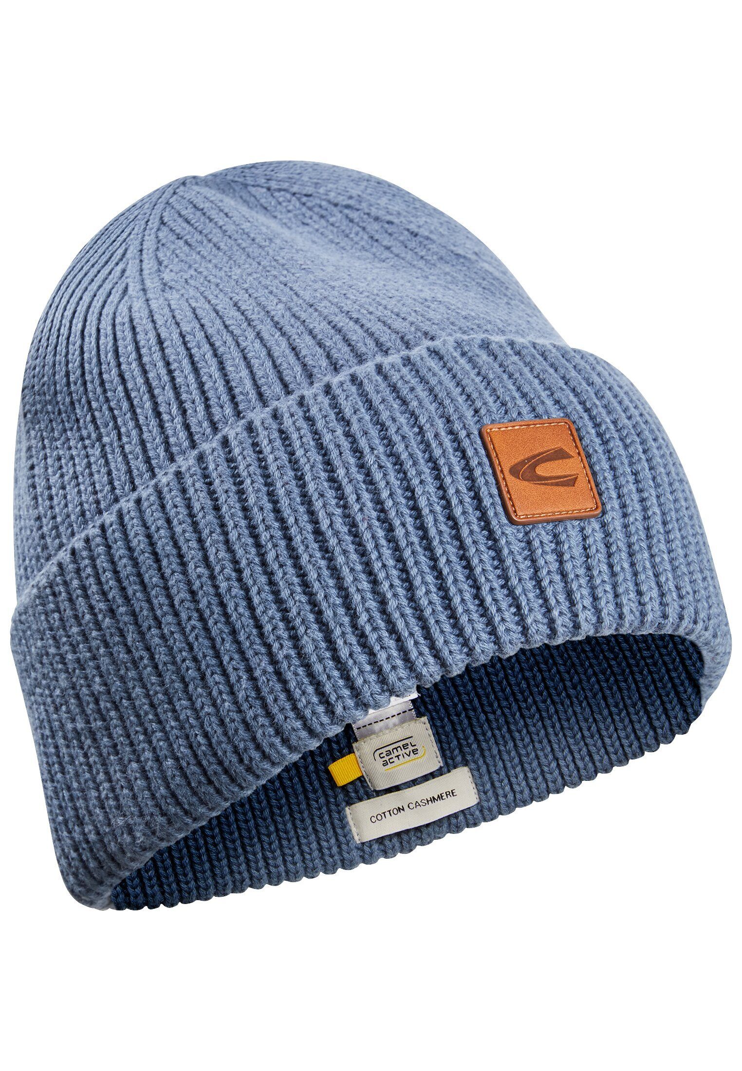 camel active Beanie Beanie aus einem Baumwoll-Kaschmir-Mix