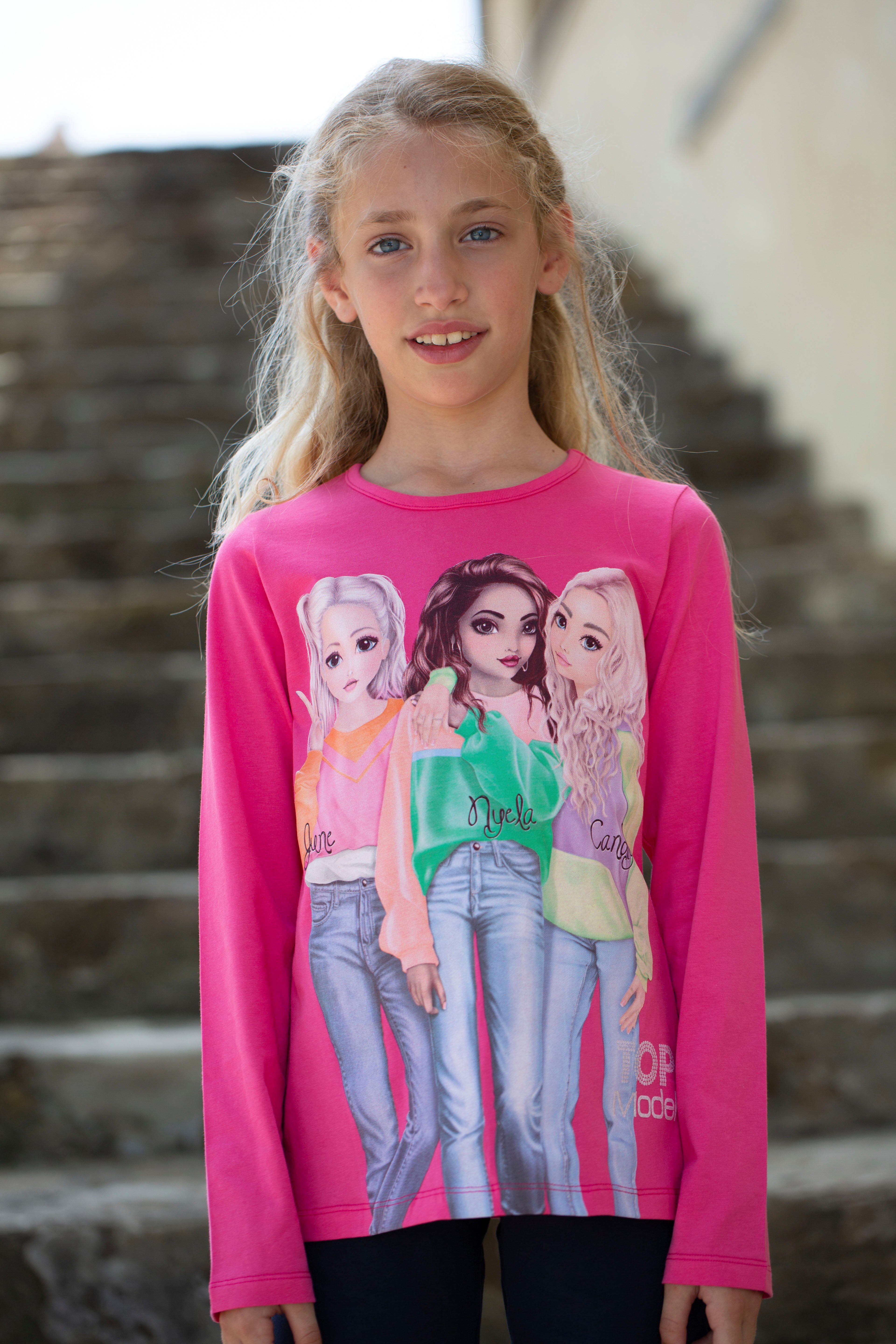 TOPModel Langarmshirt Topmodel mit extra großem, coolem Frontmotiv